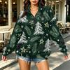 Women's Trendy Printed Half-Zip Sweatshirt Lightweight Casual Pullover for Everyday Wear