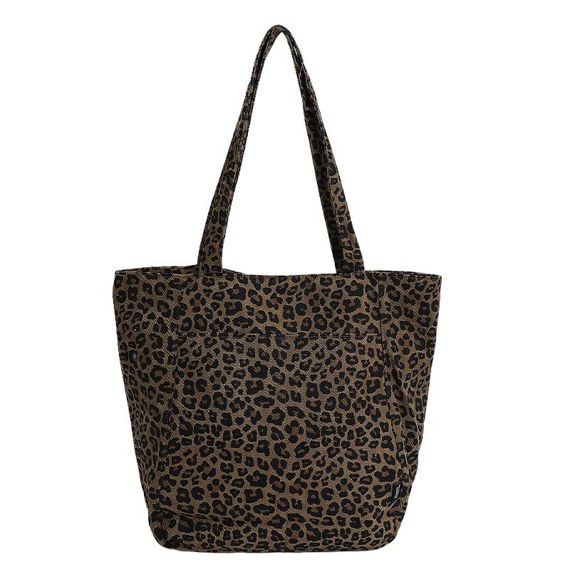 

Повседневная сумка-тоут Новая сумка-ведро большой вместимости Сумка через плечо для поездок на работу Сумка под мышкой цветной печати леопарда