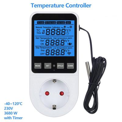 EU Stecker Timer Steckdose LCD Display Temperatur Controller Power Steckdose Outlet Timer Multifunktionale Thermostat