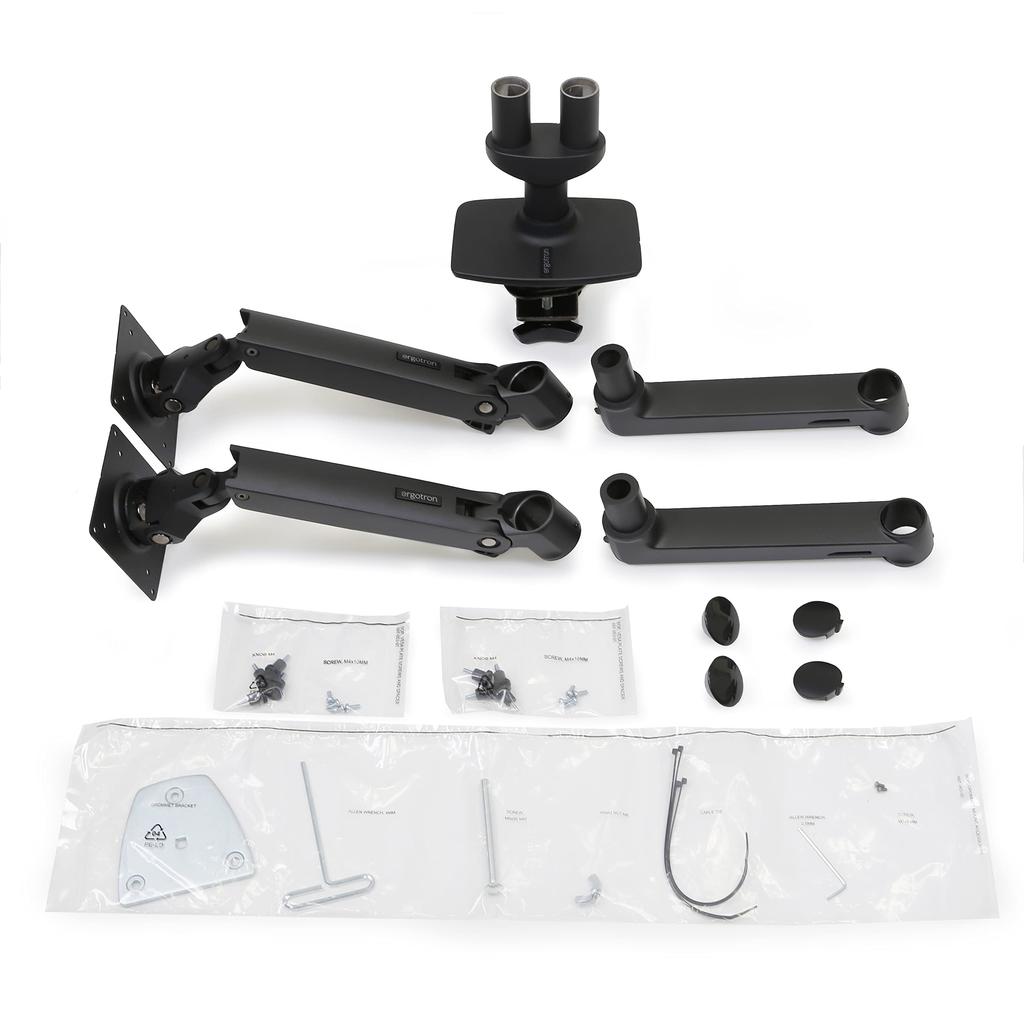Ergotron LX Desk Dual Monitor Arm Horizontal 2 Screens Matte Black Up To 27 Inches Compatible with VESA Standards (6.4-18.1kg) 45-245-224