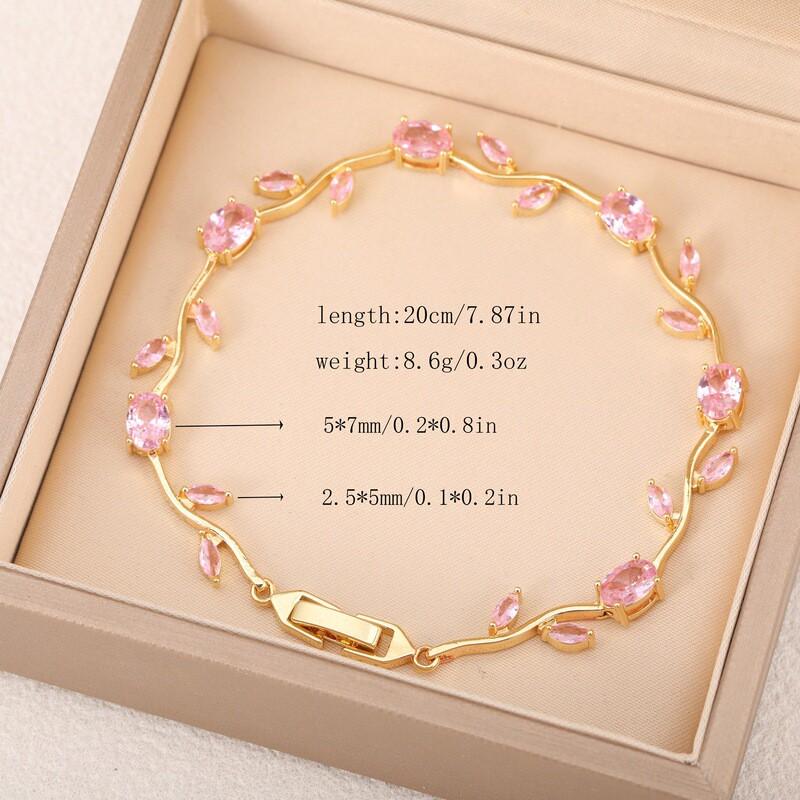Elegant Zircon-Embellished Tree Branch Bracelet In Eco-Friendly Copper With Gold Plating Unisex Luxury Jewelry Daily Wear