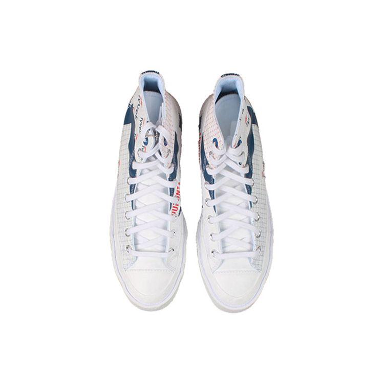 DuPont Tyvek X Converse Chuck 70 High White Princess Blue Unisex Sneakers Fiery-Red 170061C