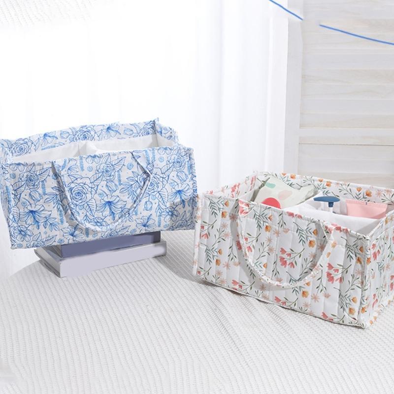 Compact Diaper Storage Basket Cotton Nursery Organizer Baby Clothes Storage Basket For Odor Control And Space Saving