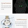 POEDAGAR Luxury Ladies Wristwatch Luminous Waterproof Date Week Woman Dress Watches Stainless Steel Watch Quartz Clock+Box