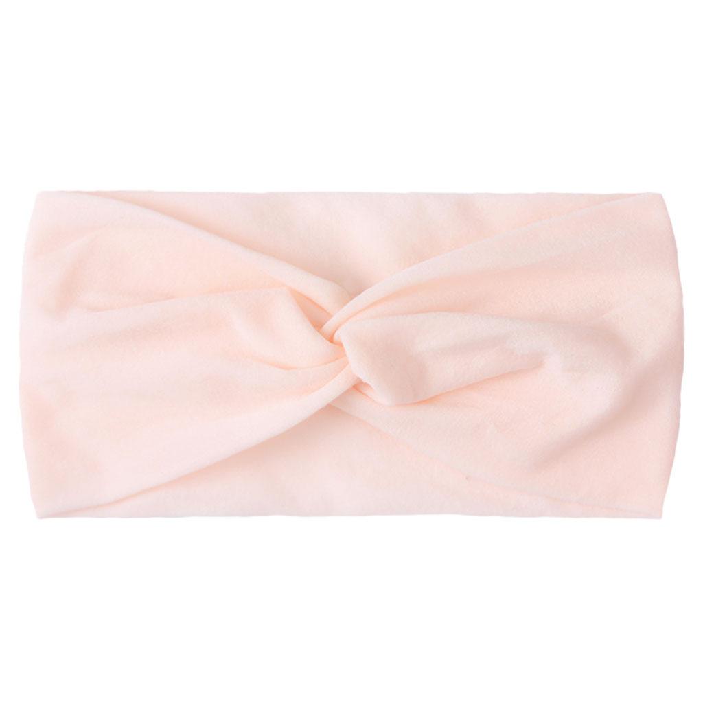European and American Children's Hair Band Hair Accessories Baby Solid Color Nylon Cross Knotted Girl's Hair Ring Headband