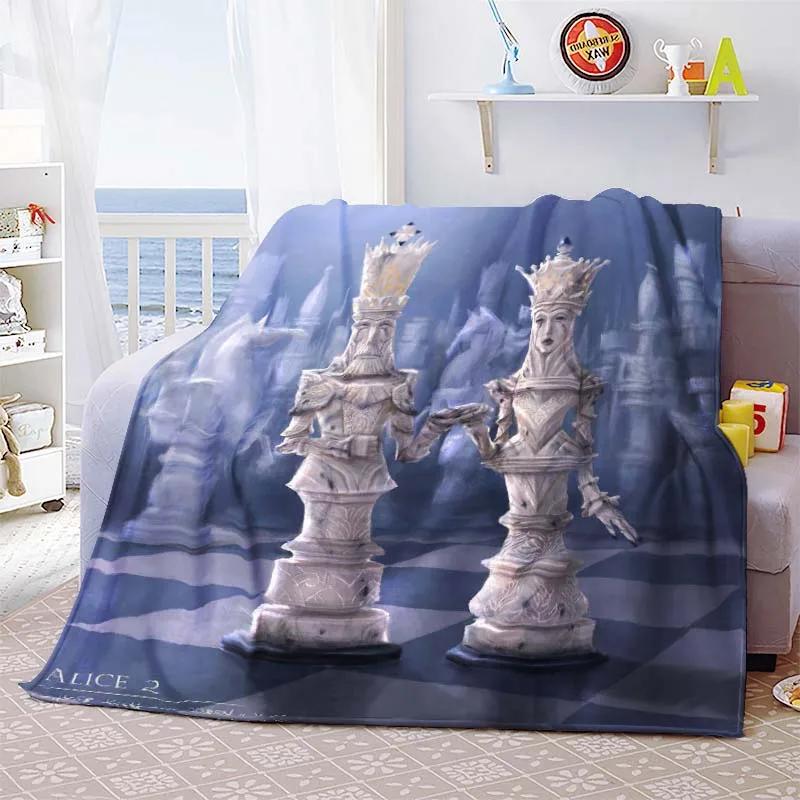Chess Printed Soft Flannel Throw Blanket International Chess Beds Hiking Picnic Sofa Couch Cover Fashion Bedspread Blanket Gifts