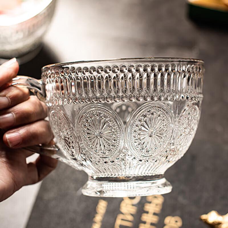 Zhuopu Sunflower Embossed Glass Dessert Cup
