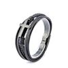 Accessories Stainless Steel Cross Fashion Bracelet Personalized Multi-layer Weaving Leather Bracelet Men