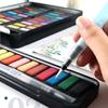 12/18/24 Colors Solid Watercolor Paint Set Portable Water Color Drawing Brush Acrylic Professional Painting Art Supplies