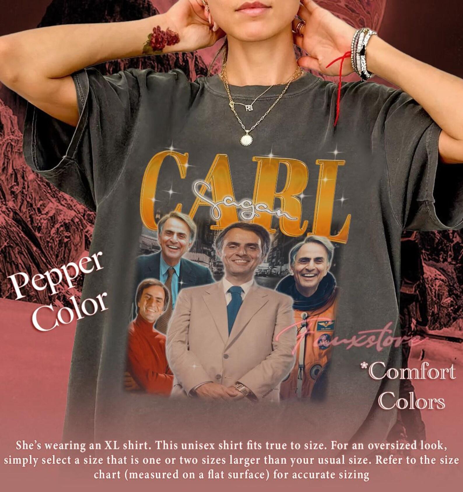 Carl Sagan Retro PortraiT-Shirt, Vintage Astronomer Fan Tee 2XL