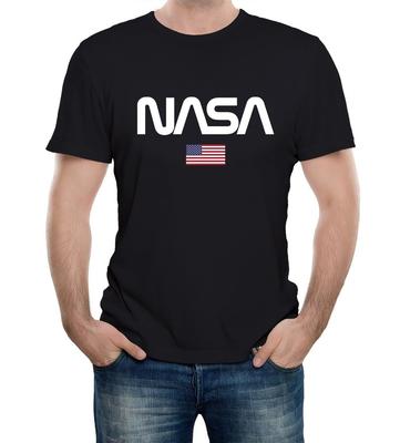 Maglietta da uomo Logo NASA Bandiera USA Agenzia Spaziale Americana Houston Texas Navetta