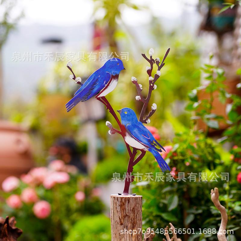 Metall Vogel Skulptur Garten Dekoration Außen Eisenkunst Tier Silhouette Hängendes Ornament Kreatives Hof Handwerk