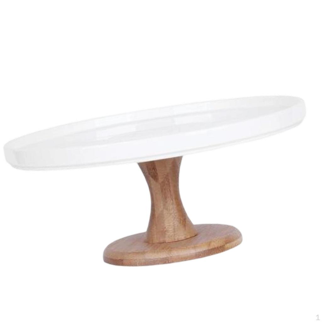 Cake Display Tray with Wooden Base for Anniversaries And Parties
