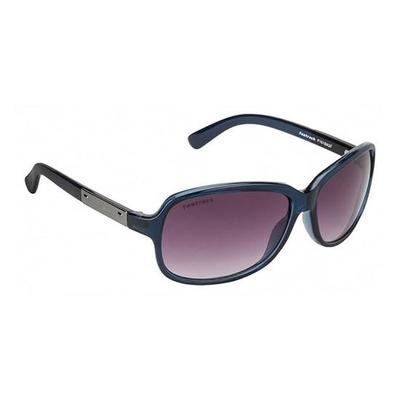 Fastrack (P161Bk2F Ladies Style Full-Rimmed, Blue Color Round Non-Polarized Sunglasses With Black Colored Lens, For Women, Large