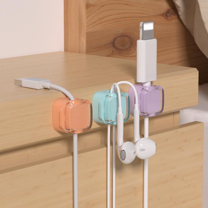 3-Pack Colorful Magnetic Cable Clips Cable Smooth Adjustable Cord Holder Under Desk Cable Management Wire Keeper Cable Organizer