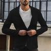 Men's Slim Fit Linen Blend Pocket Solid Long Sleeve Suit  Jacket Outwear