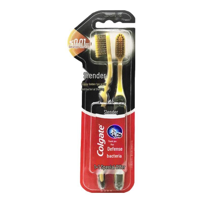 Colgate Charcoal Gold Toothbrush Twin Pack with High Calcium Toothpaste