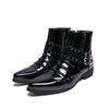 Men's British Style Autumn Leather Chelsea Boots - Shiny, Pointed Toe, High-Top, Formal, Casual, Short Boots