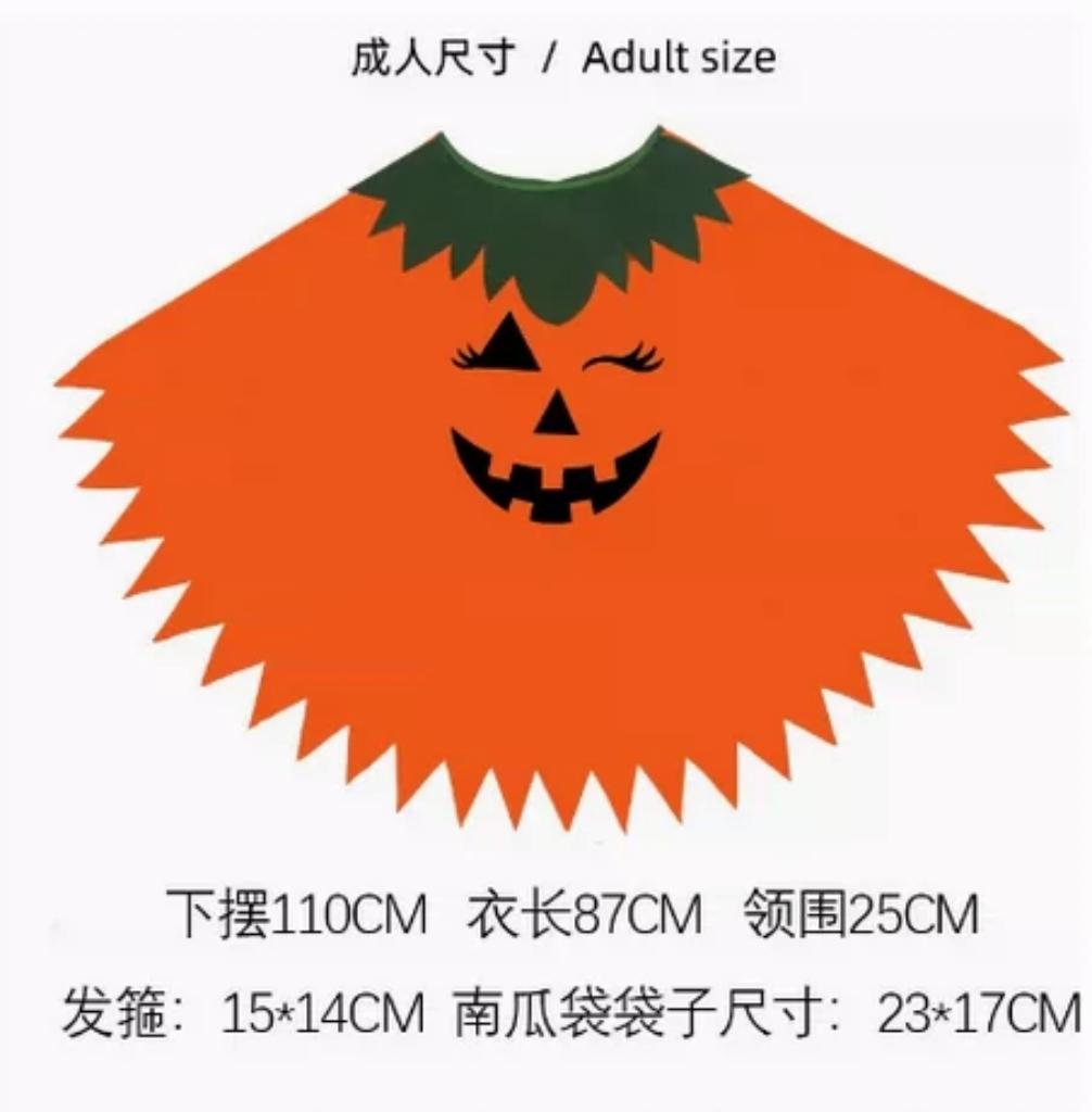 Kids Halloween Costume Pumpkin Ghost Cape