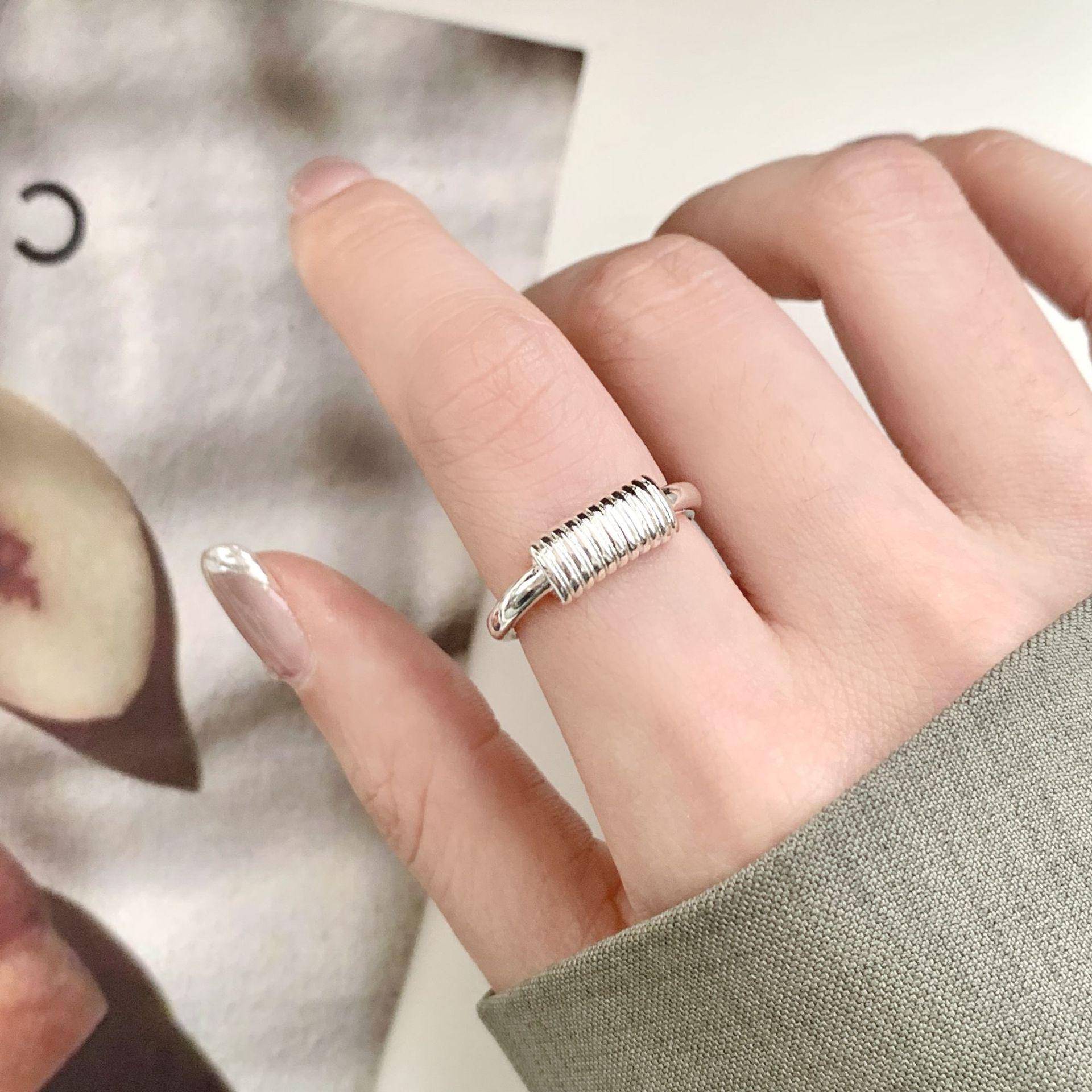 Women s Personalized Geometric Open Ring with Irregular Cross Design Adjustable Open