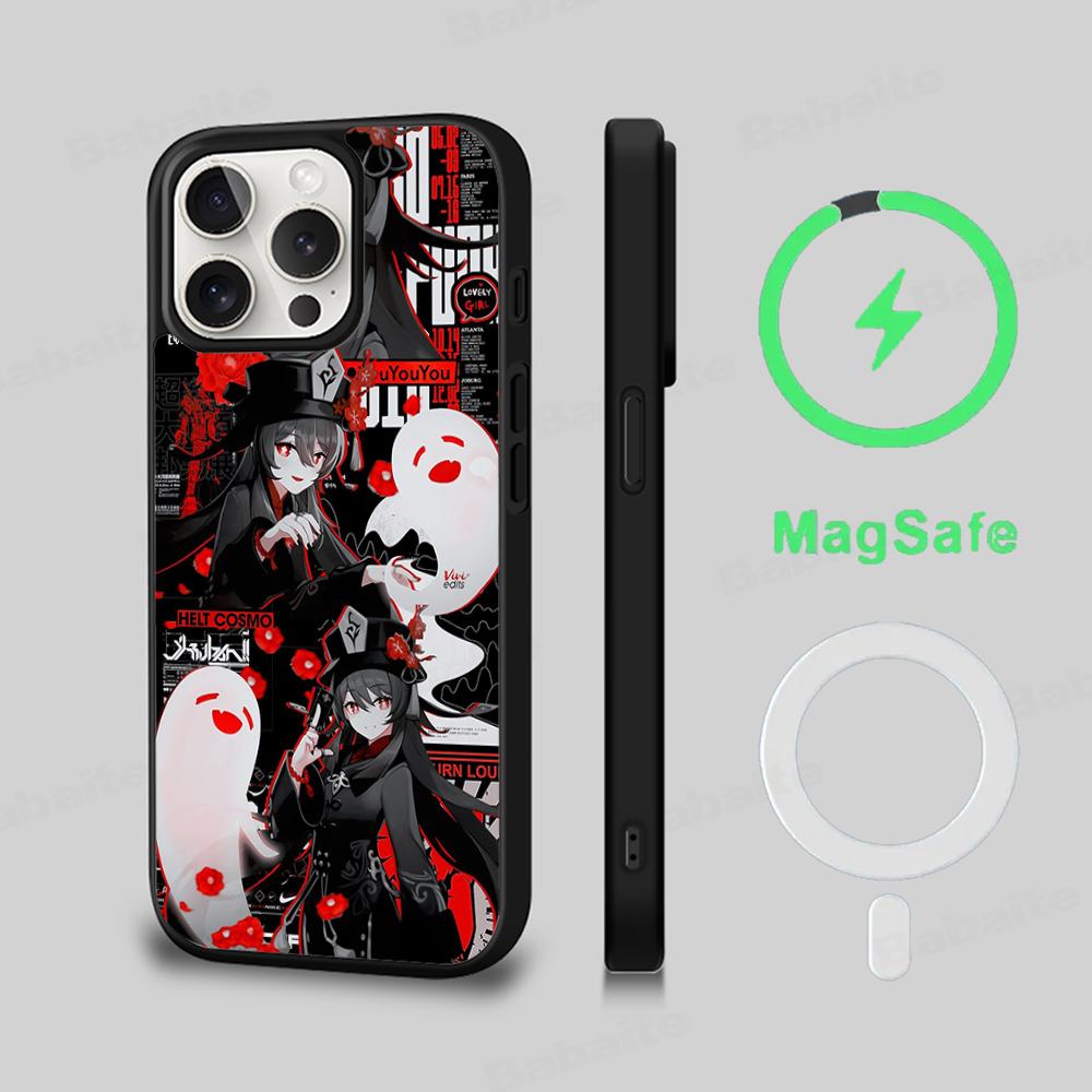 Genshin Impact Hu Tao Phone Case Magnetic Case For iPhone 18 16 14 13 12 11 15 Pro Max Plus For Magsafe Wireless Charge Cover