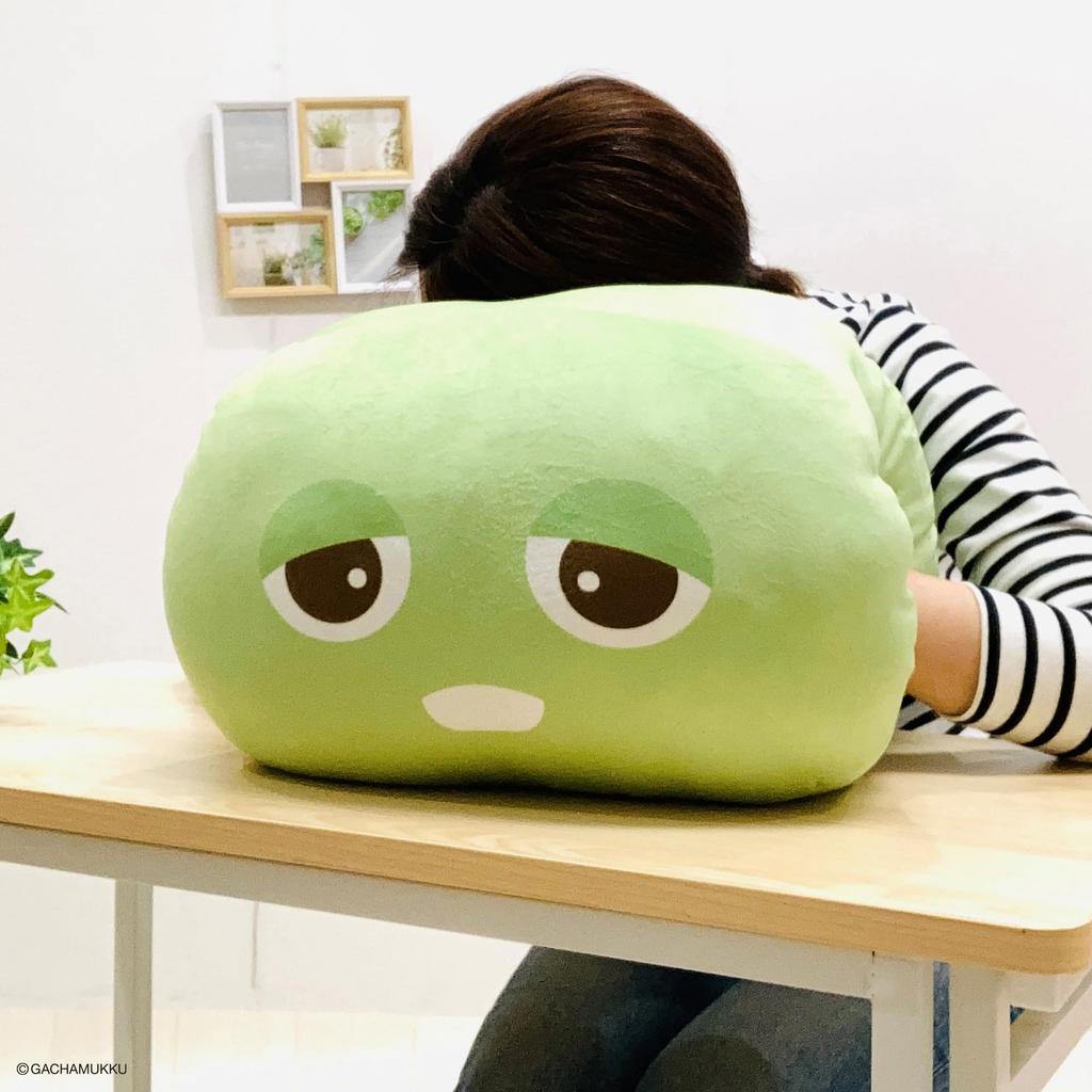 MORIPiLO Gachapin Mukku Gachapin Me Soft and Soft to the Plush Nap Morishita Makura & (Hug Cushion) Touch, Toy, Pillow, 38x25x26cm, Green, Character,