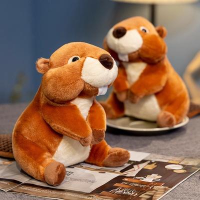 New Simulation Sitting Beaver Plush Doll Cartoon Fluffy Beaver Toy For Children Lovely Birthday Christmas Gift Doll Room Decor