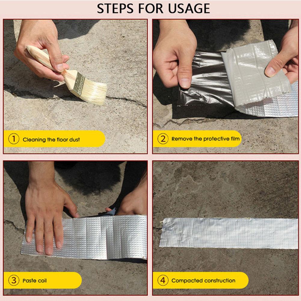 10x500cm Aluminium Foil Waterproof Strong Adhesive Tape for Roof Wall Cracks Leak Repairing