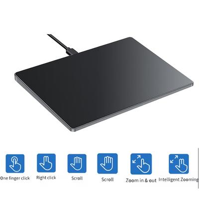 Multi-Touch-Trackpad, ultradünne kabelgebundene USB-Touchpad-Maus aus Aluminium für Windows 10/11 Desktop-/Laptop-/Notebook-Computer-PC