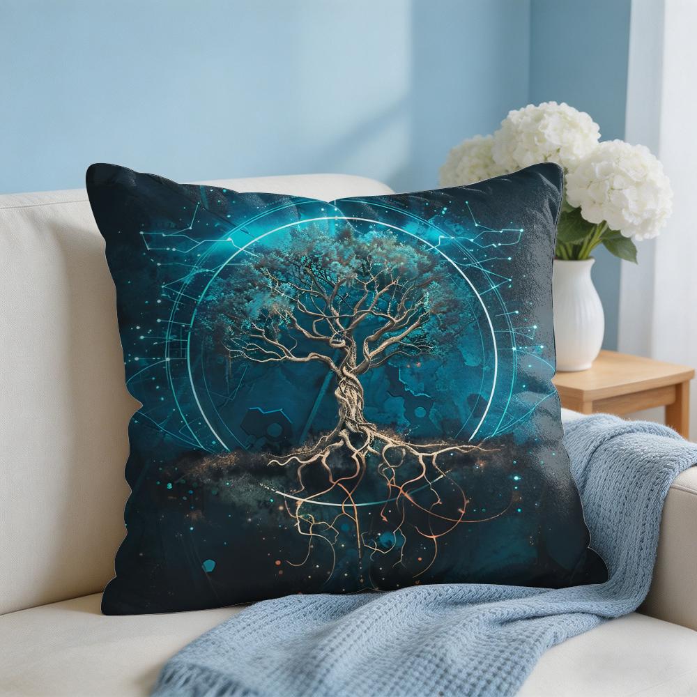 Tree Of Life Abstract Cushion Cover Square Pillow Bedroom Sofa Leisure Comfort Living Room Home Decoration X
