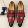 Fashion Comfortable Men Leather Shoes Red Black Color Loafers Rubber Bottom Casual Office Business Footwear Classic Retro Penny Man Shoe