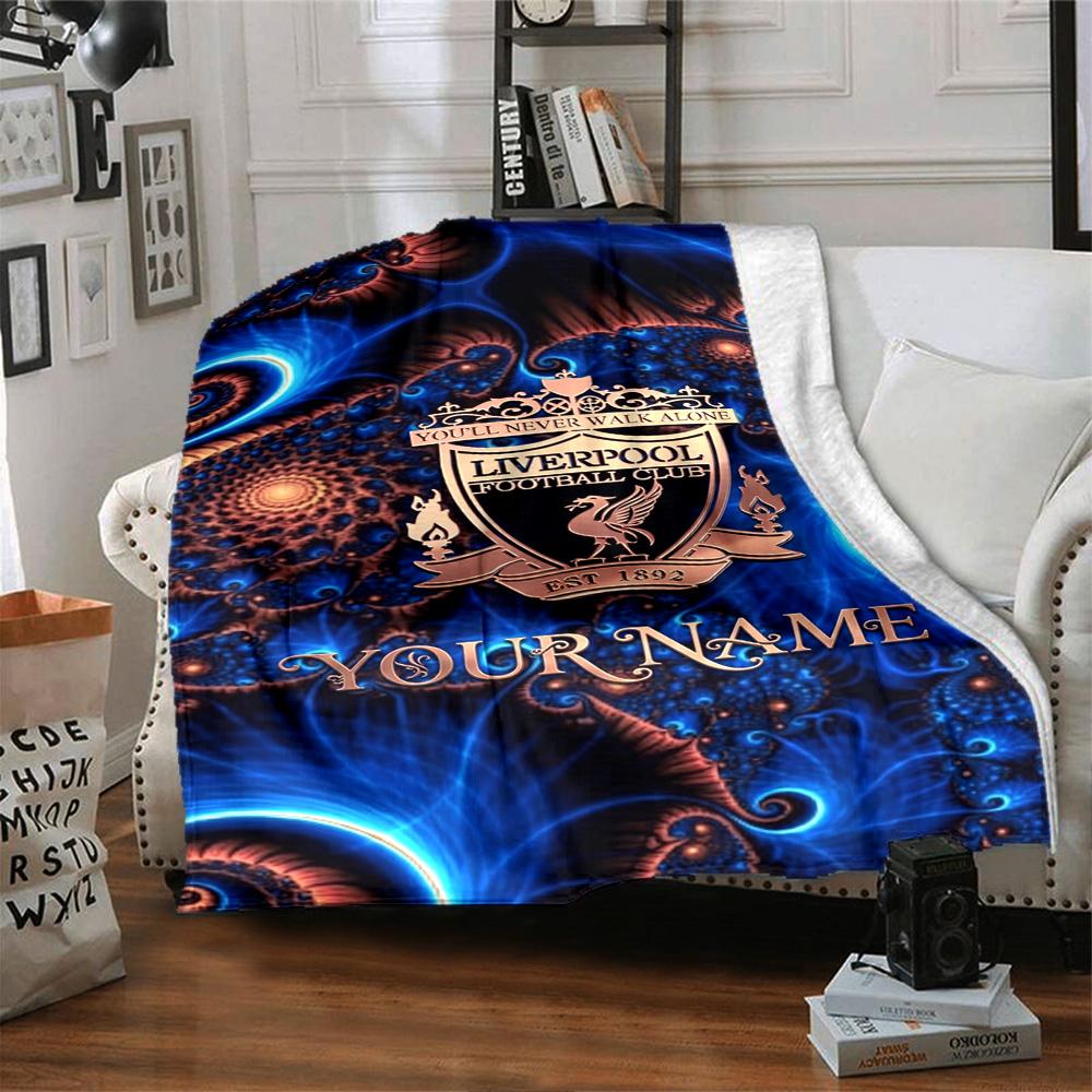 Liverpool Customize Your Name Blanket Cozy Personalized Blanket Durable Comfort Perfect for Sofa Nap Bed Home Decor Four Seasons Multipurpose