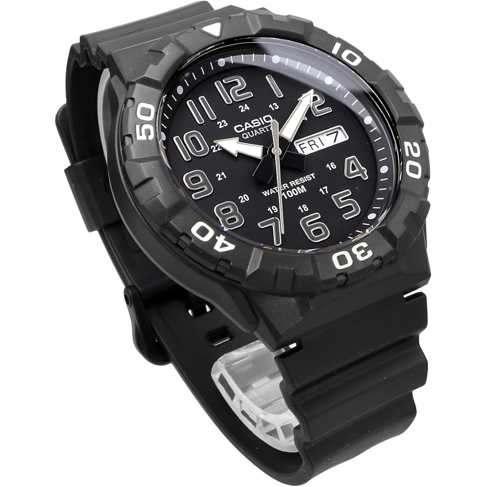 Casio Standard Big Face Quartz Watch MRW-210H-1AV Men's Black Silver Overseas Model