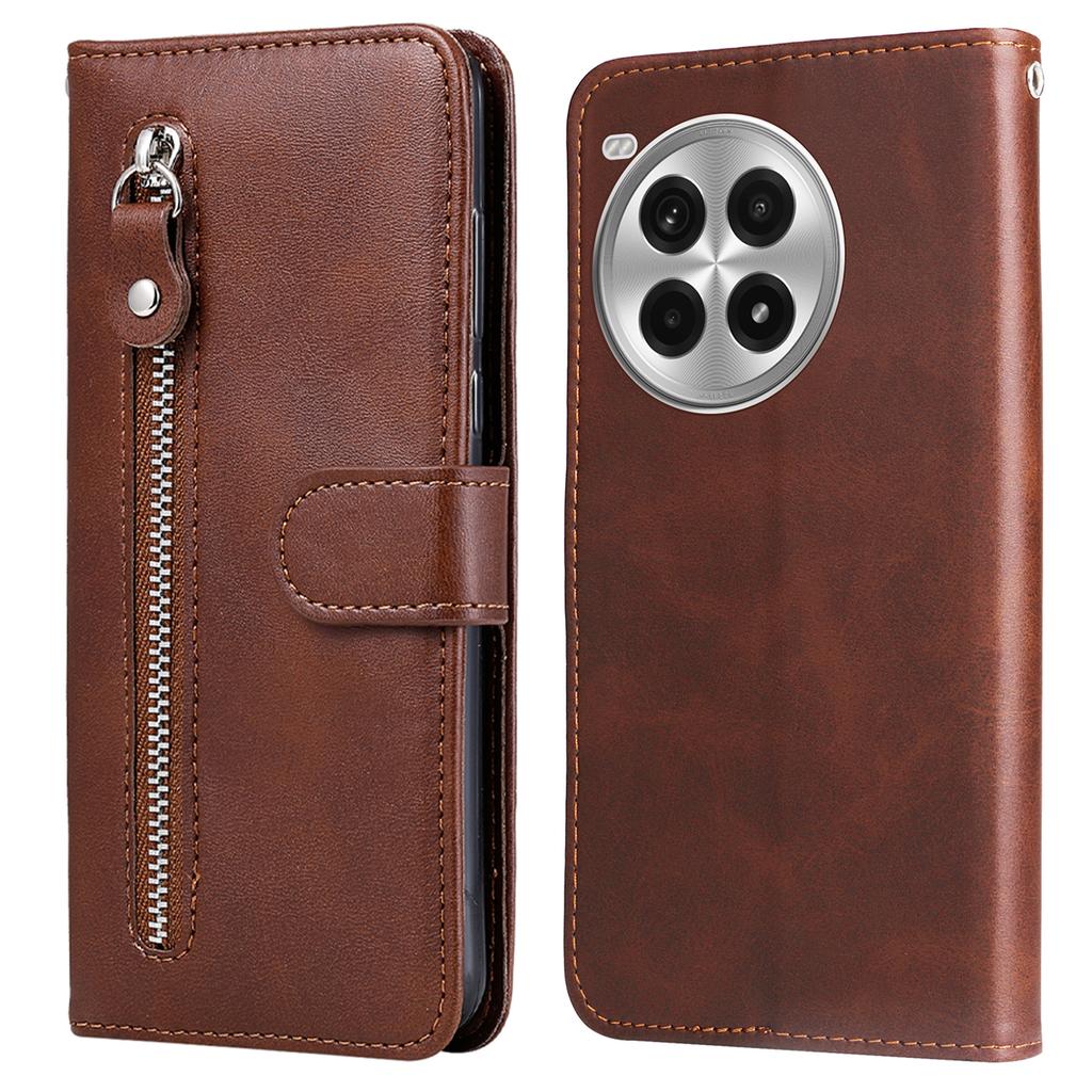For OnePlus Ace 3 Pro 5G Case Zipper Wallet Calf Texture PU Leather Phone Cover