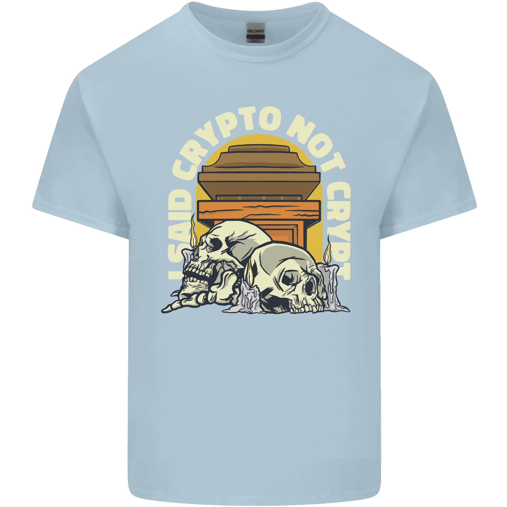 Crypto Not Crypt Funny Cryptocurrency Skulls Unisexs Light Cotton TShirt S