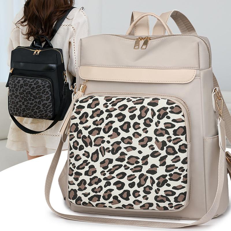Schoolbag Leopard Print Women's Backpack New Retro Fashion Large Capacity Backpack Women's Backpack