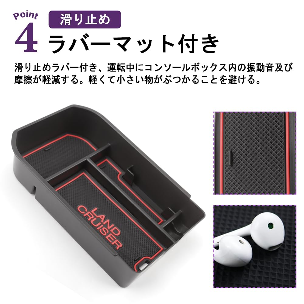 SAWAKAKI Toyota New Land Cruiser 250 Series Exclusive Console Tray Console Box Center Console Box Tray with Logo Coin Card Slot Small Item Storage