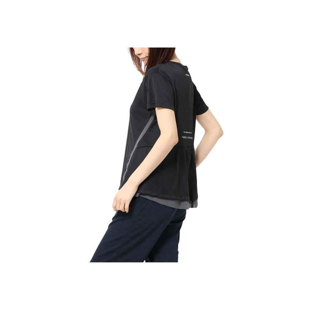 Adidas Comfortable Soft Round Neck Short Sleeve T-Shirt Women Tops Black FM5298