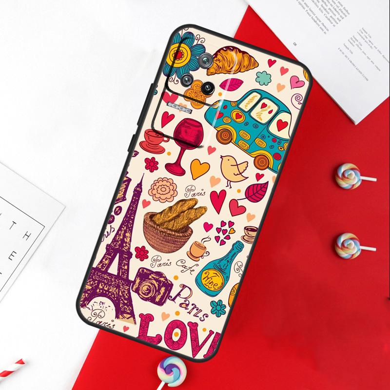 Love Paris Eiffel Tower France Cover For Xiaomi 15 Ultra 13 14 11T 12T 13T 14T Pro POCO X7 Pro X3 X5 X6 M6 F5 F6 Pro Case