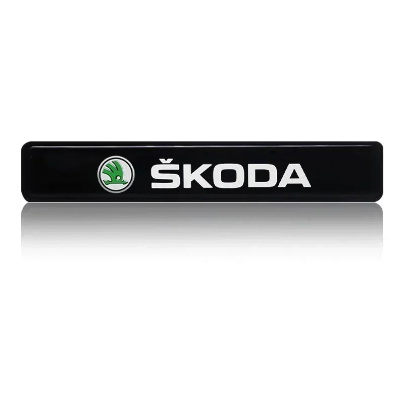 HLLQ9 1/2PCS Car Decorative Light LED Front Hood Grille Emblem Badge Decor For Skoda Octavia Fabia RS Kamiq Kodiaq Rapid SCALA Superb