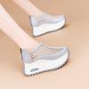 Hollow Women's Sandals 2025 Summer New Mesh Breathable Thick Sole Versatile Explosion Heightening Dad Shoes Women's Shoes Tide
