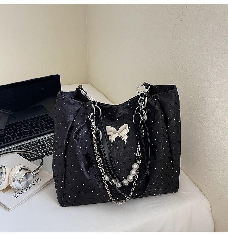 Foreign-style butterfly big bag women's 2025 new chain large-capacity tote bag leisure foreign-style commuter shoulder bag tide