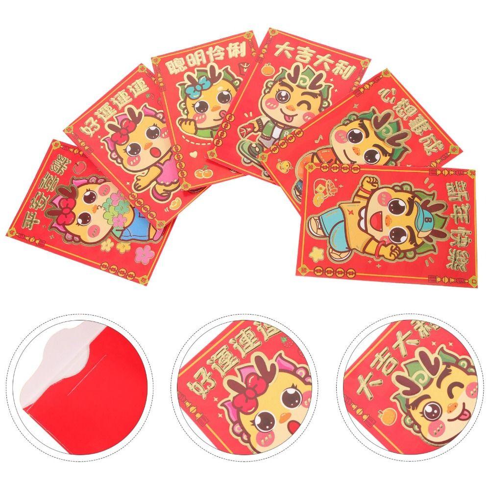 

2024 Китайский красный конверт Новогодние карманы для денег 30 шт. Пакетные конверты Весенний фестиваль