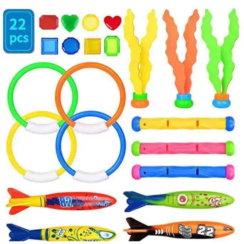 Schwimmtauchspielzeug Kinder Fisch Delfin Boje Pool Schatzsuche Tauchen Wasserdiamant Kinder Wasserspielzeug Set Wiederverwendbar Geschenk