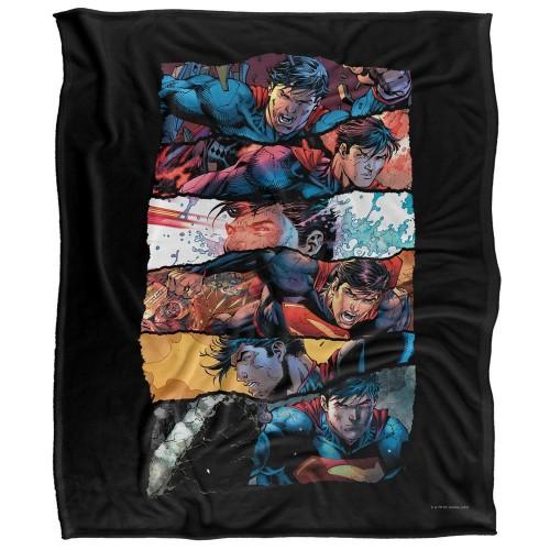 SUPERMAN Torn Silky Collage Supersoft Blanket