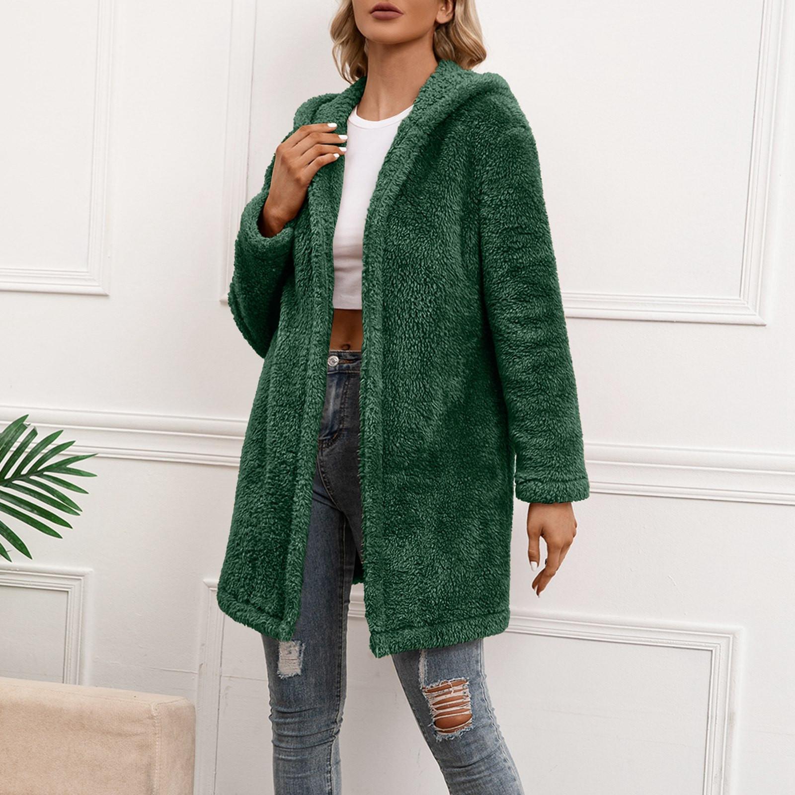 

Женский кардиган с открытым передом, вязаный кардиган с рукавами, верхняя одежда с карманами L армия зеленый