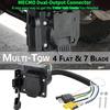 MECMO Multi-Toe 4-Way Flat to 7-Way RV and 4-Way Flat Female End Trailer