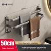 TLXT Drill-Free Aluminum Bathroom Towel Rack with Storage Shelf