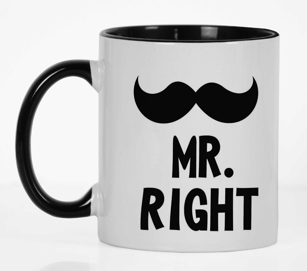 Inkdotpot Mr.Right Funny Novelty 11 Oz Coffee Mugs Great For Groom Engagement Gift Ceramic