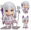 Nendoroid Re Zero Emilia 751 Q Version Posable Anime Figure Face Swap Cute Collectible Doll Desktop Decoration Gift With Parker